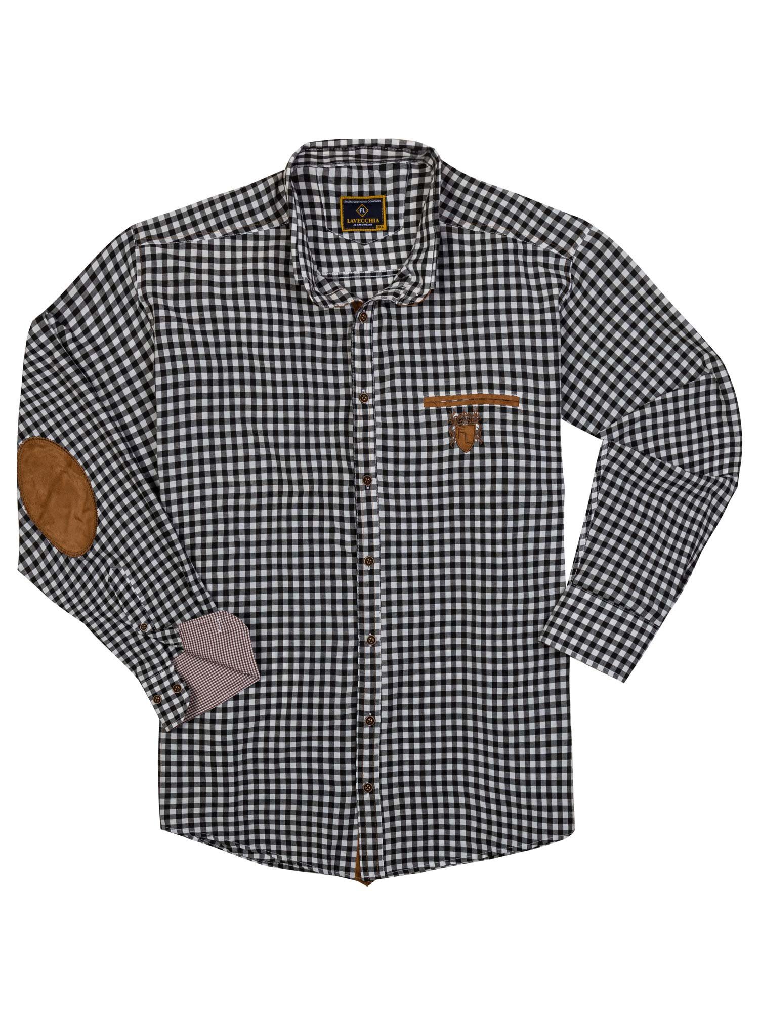 Lavecchia Langarmhemd Lavecchia Herren Langarmhemd LV-1981 (Schwarz-Weiß, 6 günstig online kaufen