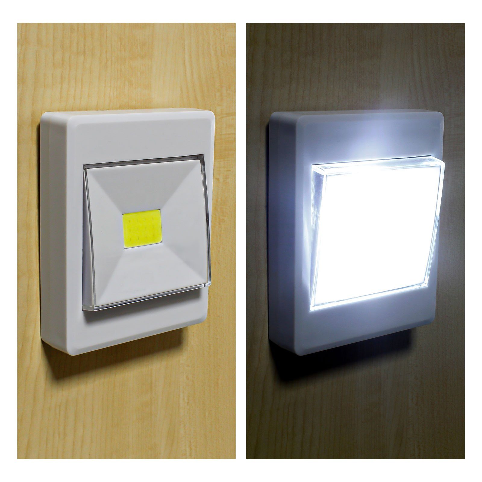 LED integriert, fest Lichtschalter/Klebeleuchte, Schraube per Klebepad, LED frei LED montierbar Unterbauleuchte kabelloser EAXUS Magnet oder