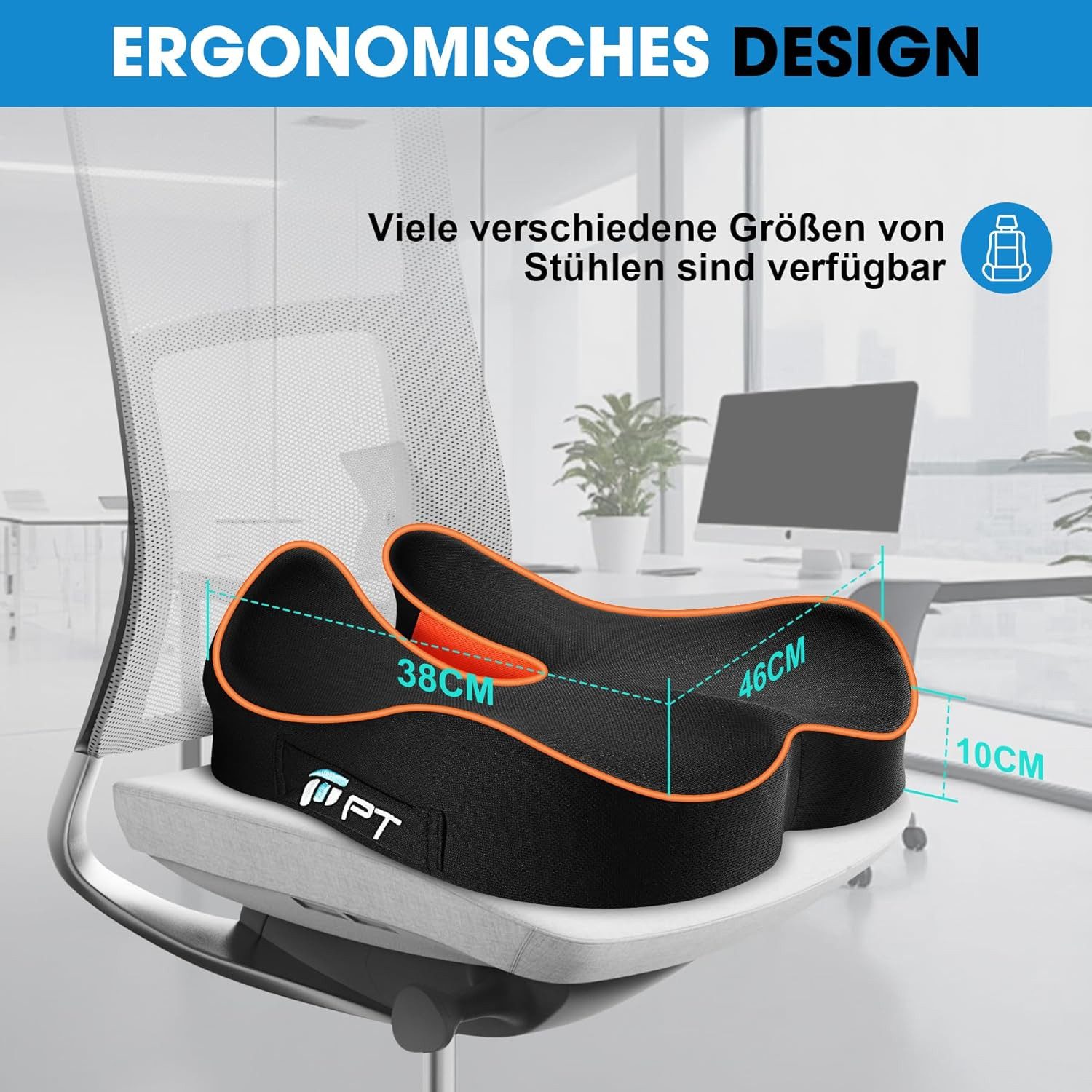 POPOLIC Sitzkissen Stuhlkissen, Erhöh Sitzkomfort, Ergonomisches günstig online kaufen
