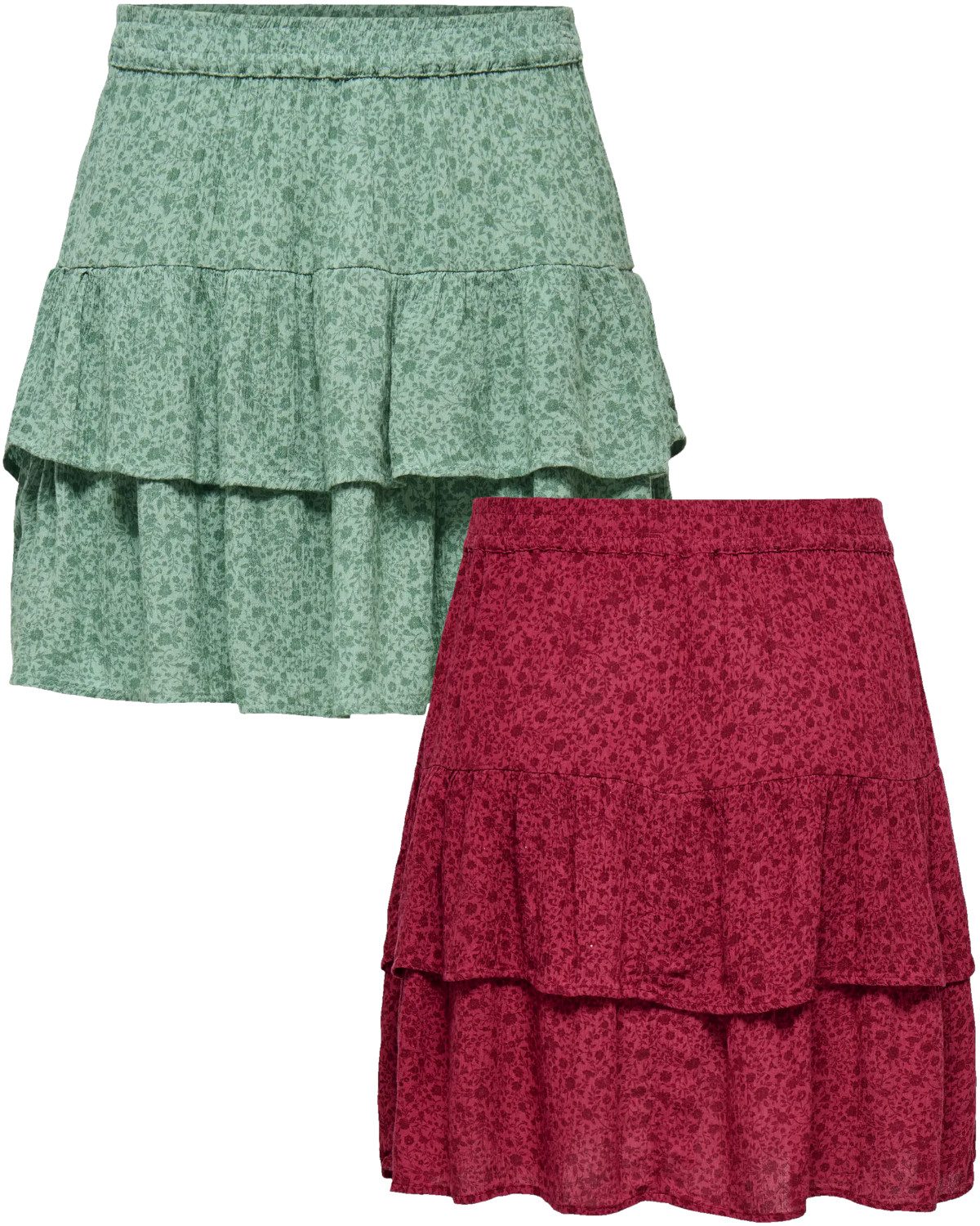 ONLY Minirock (Set, 2er-Pack) Allover Print mit Elastikbund günstig online kaufen