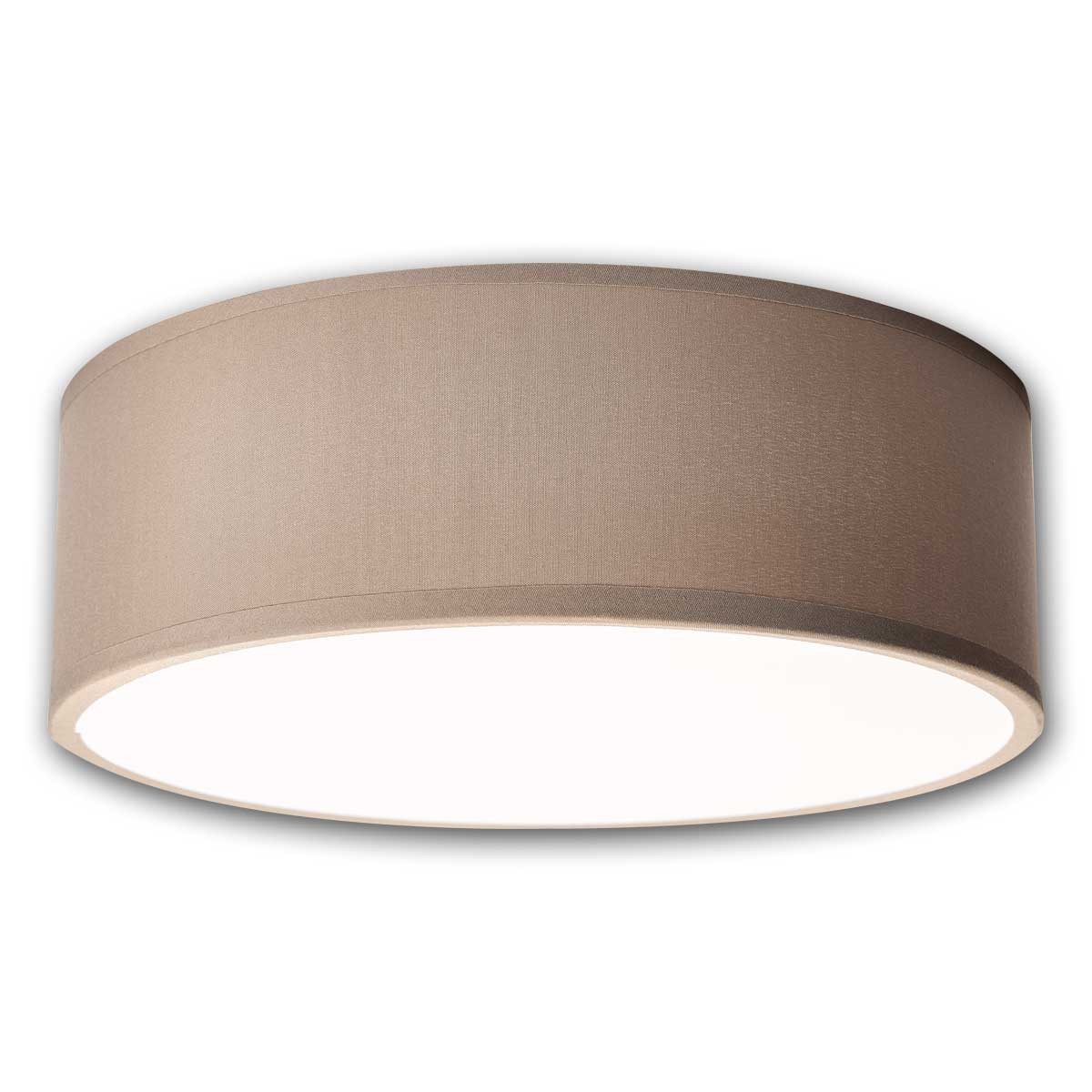 EINLICHT LED Deckenleuchte Deckenleuchte FABRIC Stoff Taupe, Ø30cm, 1x E27