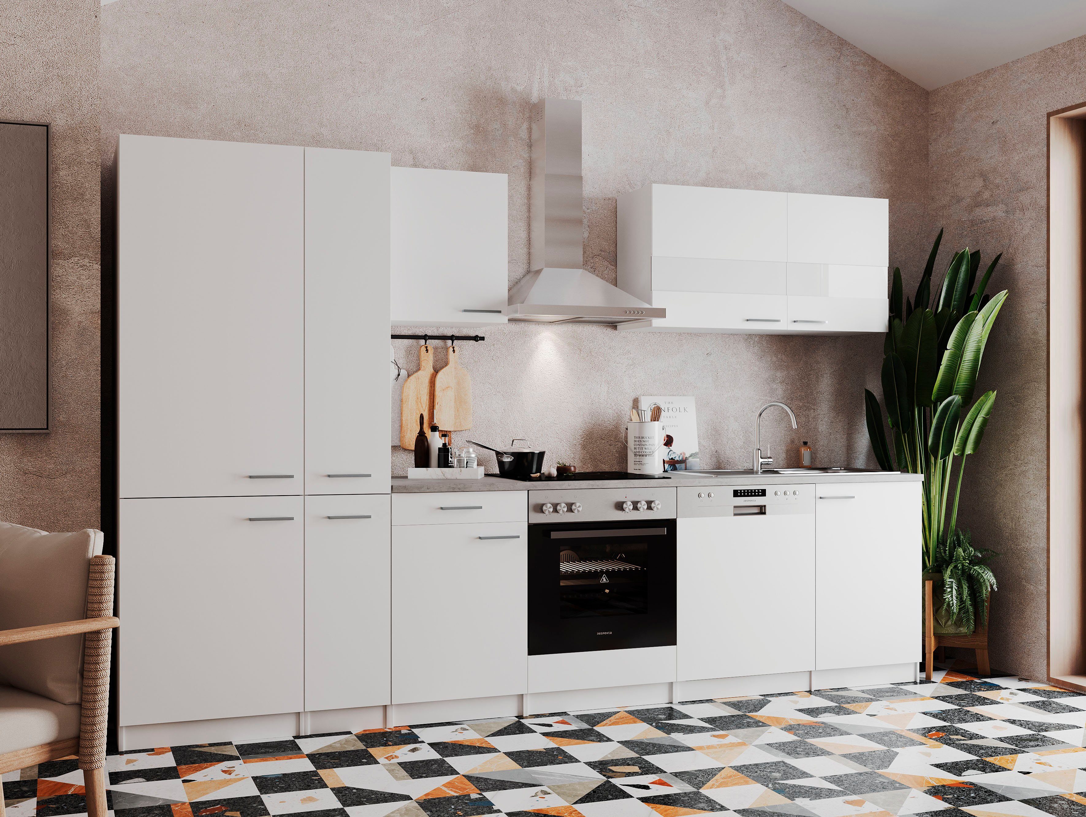 RESPEKTA Küchenzeile Malia, Breite 310 cm, mit Soft-Close, in exklusiver Ko günstig online kaufen