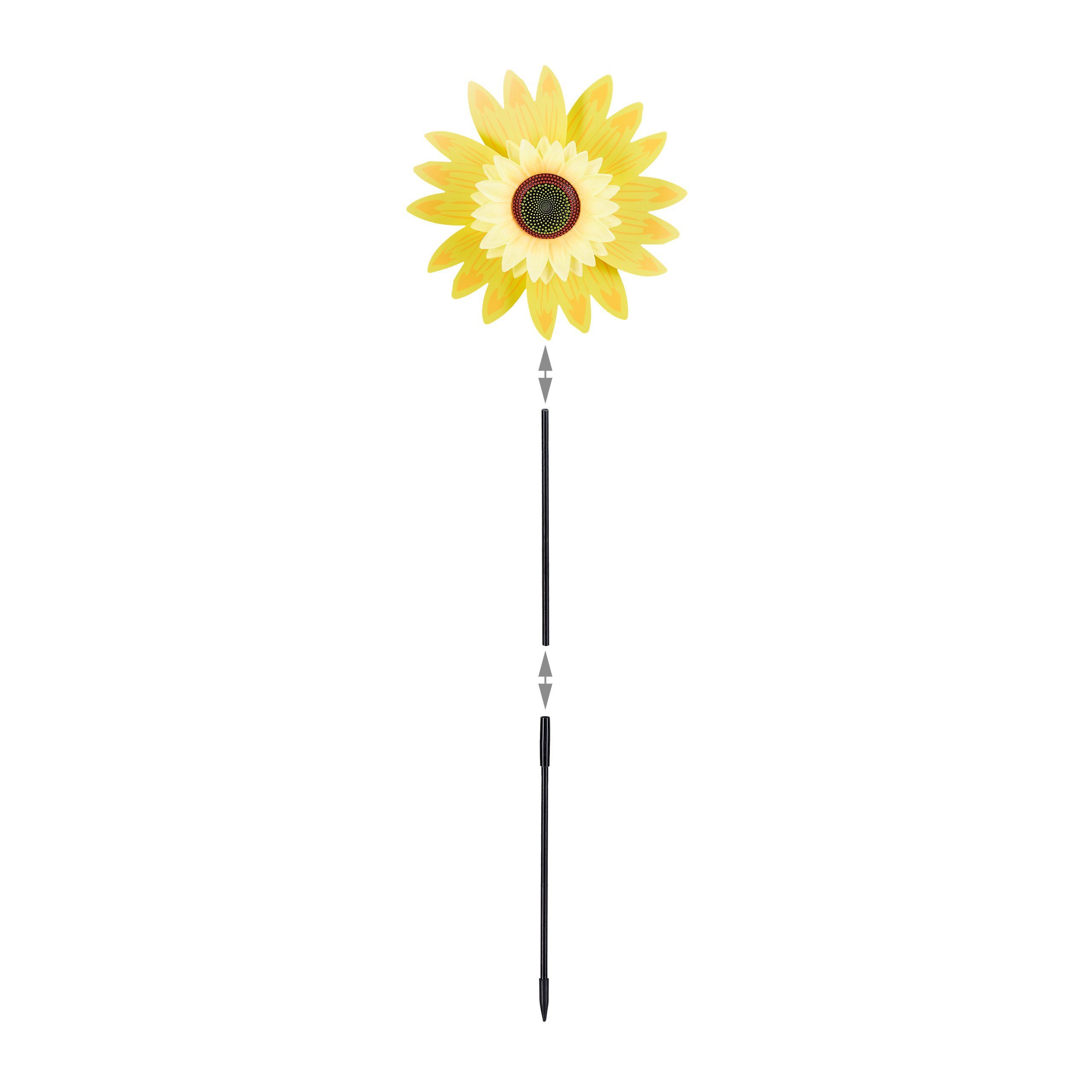 relaxdays Deko-Windrad Windrad Blume für Garten