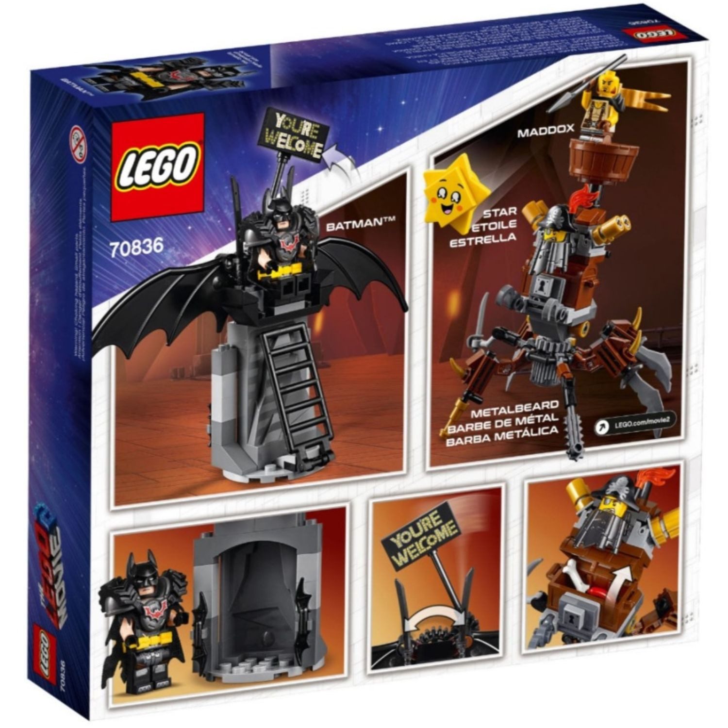 LEGO® 70836 THE LEGO® MOVIE 2 Set Batman Piraten-Set Konstruktions-Spielset, Einsatzbereiter Batman Figur und EisenBart Pirat Lego Spiel-Set Bau