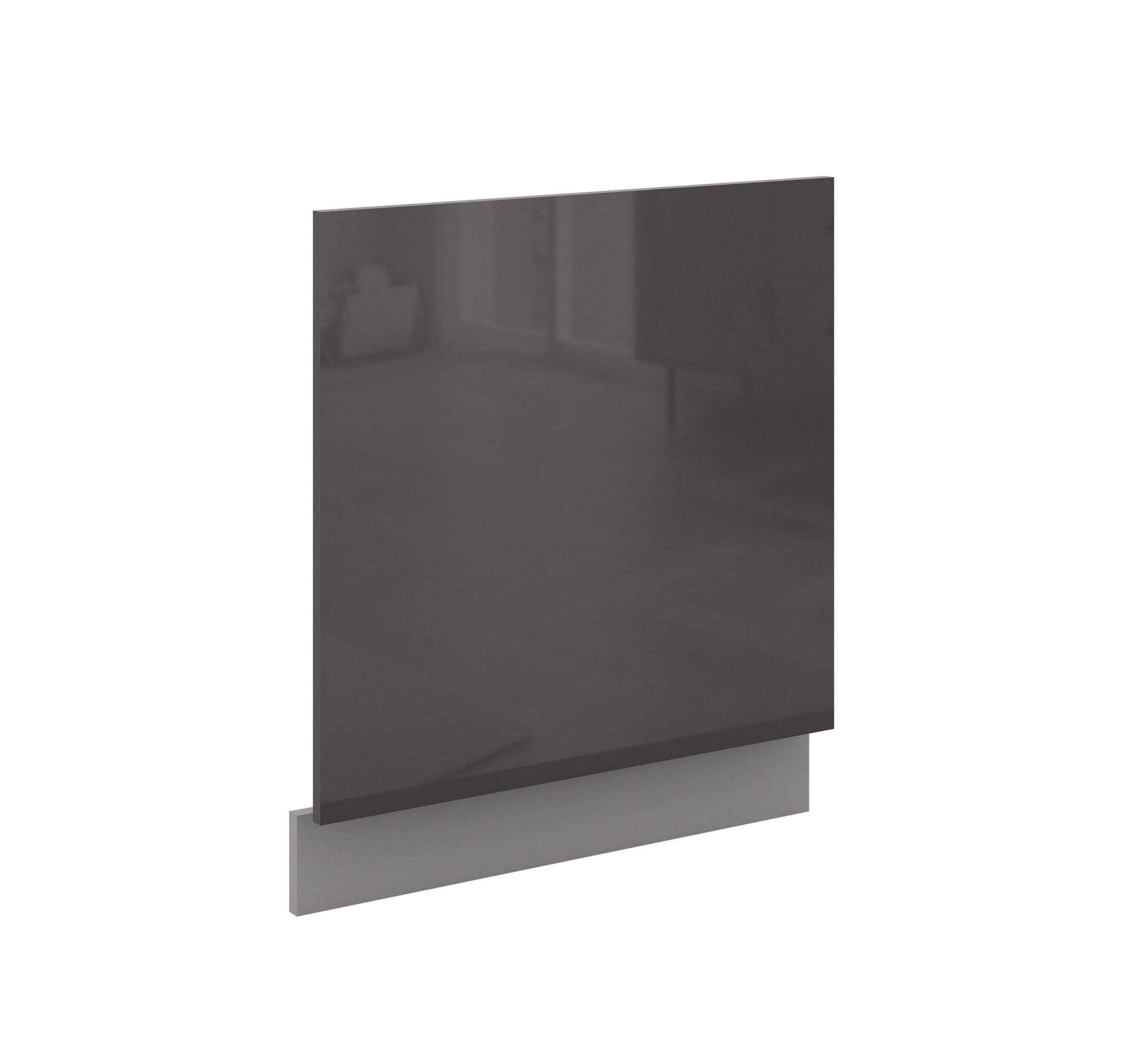 Küchen-Preisbombe Frontblende Geschirrspüler integriert 60 cm Grau Hochglanz Küche Bianca Grey (Frontblende Geschirrspüler integriert, 1 St), Modern