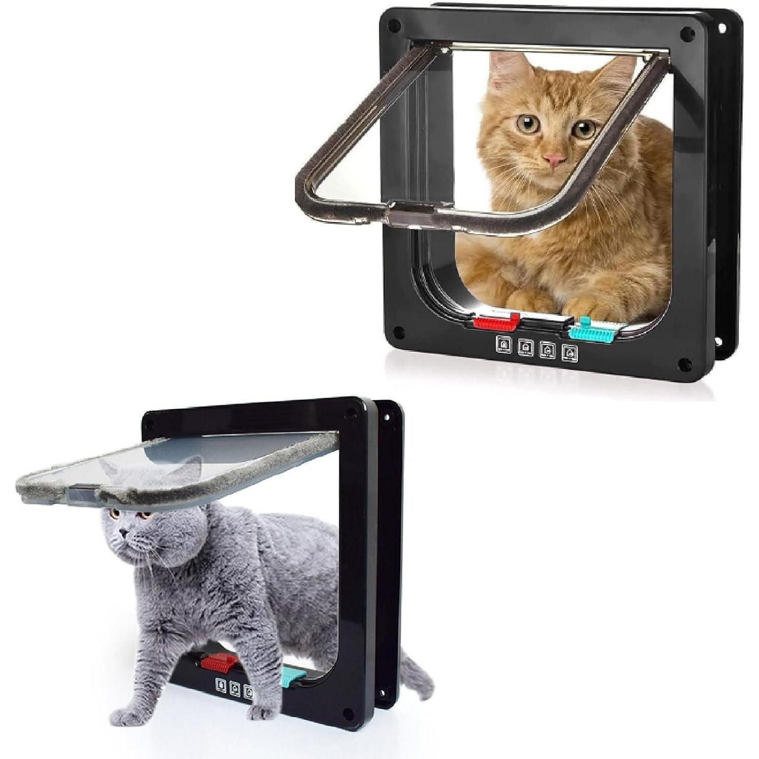 LuxusKollektion Katzenklappe XL Katzen-/Hundeklappe 4-Wege Magnet