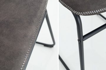 riess-ambiente Stuhl DJANGO vintage grau, Esszimmer · Microfaser · Metall · Modern Design