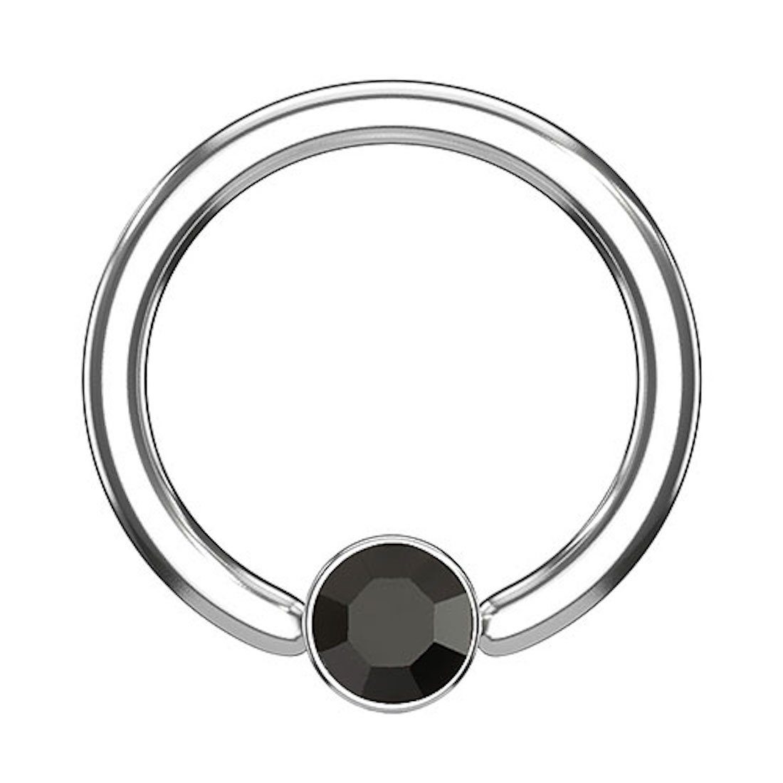 Nasenpiercing Piercing Klemmring Flache Kugel Kristall