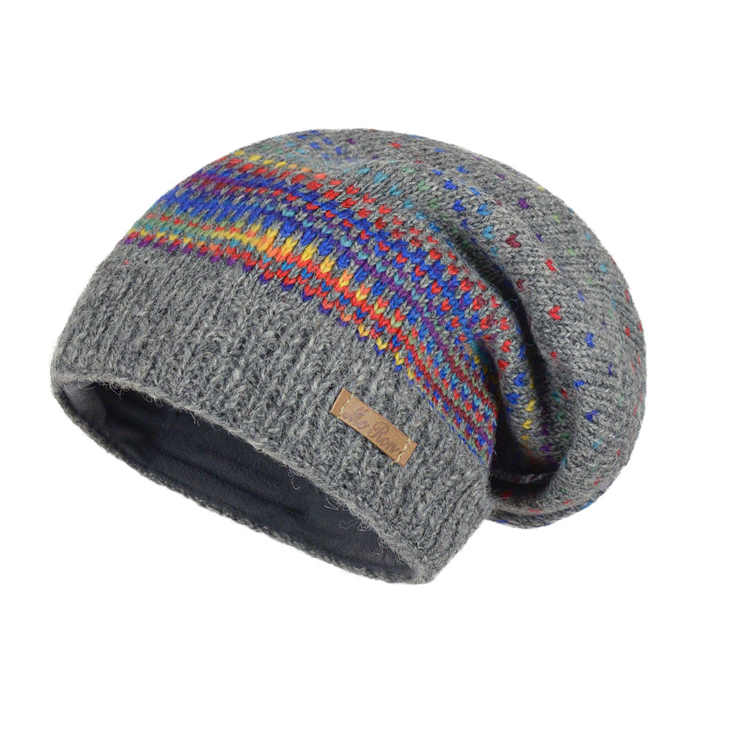 McRon Strickmütze Beanie Wollmütze Modell Lance Regenbogen hoher Schurwolla günstig online kaufen