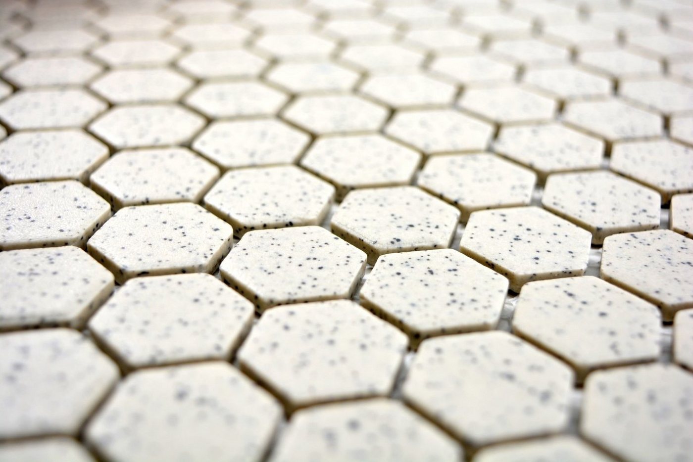 Thumbnail - Mosani Bodenfliese Bodenmosaik Keramikmosaik Mosaik Fliesen cremeweiß / 10 Mosaikmatten