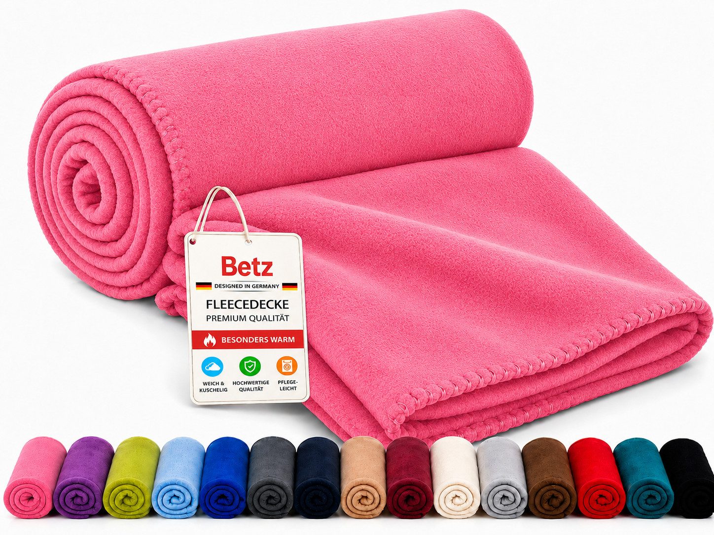 Wohndecke Betz Fleecedecke 130x170 cm 180g/m² – Weiche Wohndecke & Kuscheldecke, Betz, Leicht, wärmend & pflegeleicht