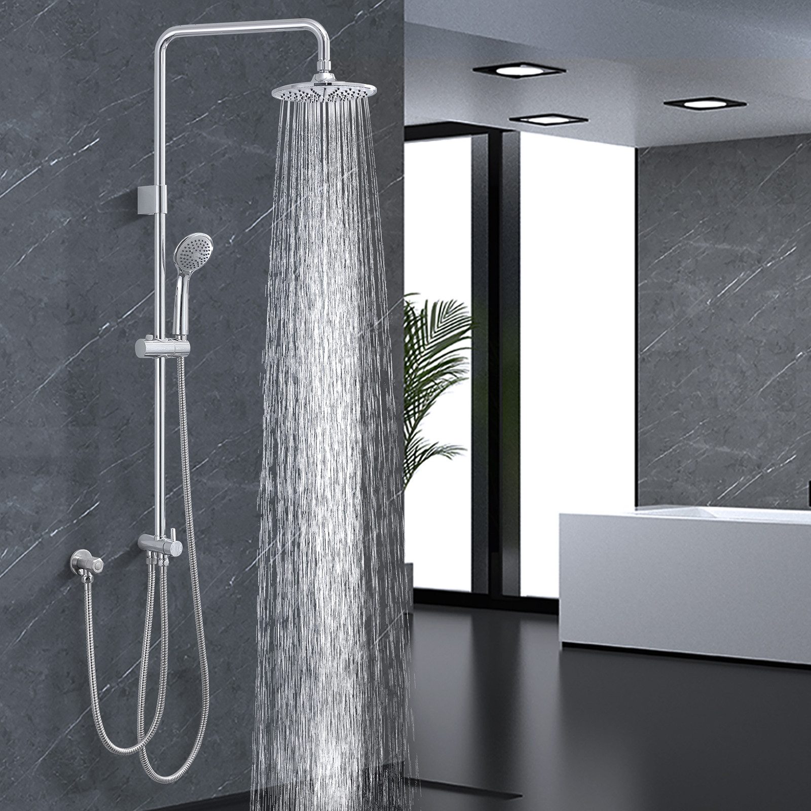 HOMELIVE Duschsystem ohne Armatur Edelstahl Brausegarnitur günstig online kaufen