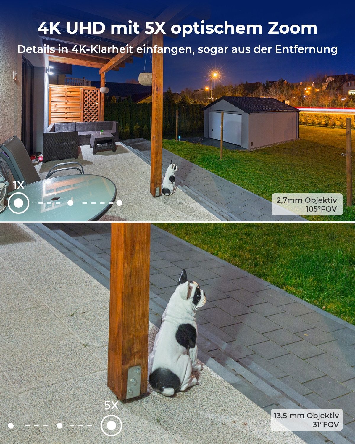 Reolink Überwachungskamera RLC-811WA WLAN 8MP (Außenbereich, Innenbereich, 4K Farbige Nachtsicht,2,4/5 GHz Dualband-WLAN,Intelligente Erkennung)