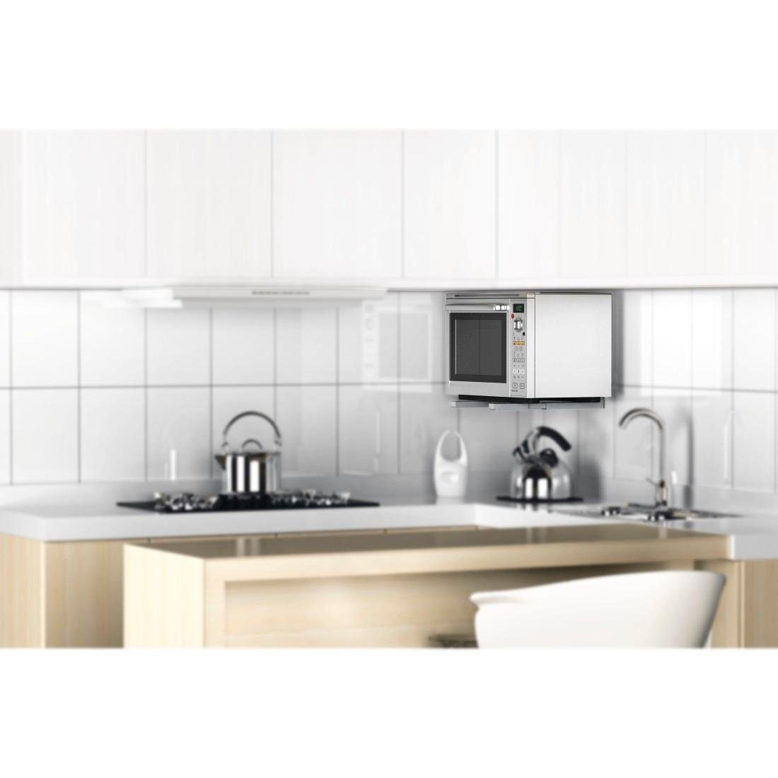 Xavax Mikrowellen-Wandhalterung auch für Backofen, Grill, (Halterung ausziehbar, grau)