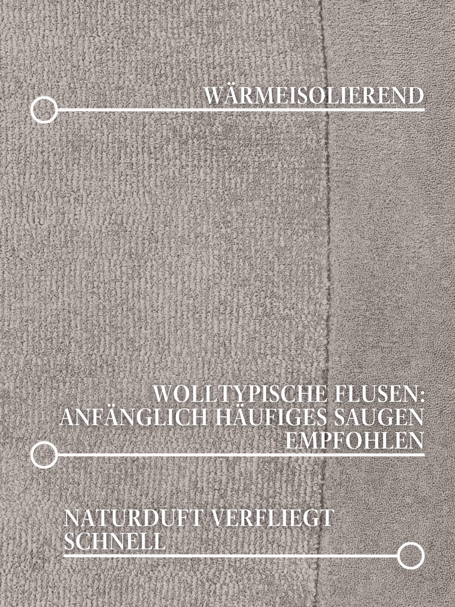 Villeroy & Boch Teppich Wollteppich Kivi, rund, Höhe: 17 mm, Handgewebt, Wolle, Bordüre, Einfarbig, Läufer, Wohnzimmer, Organisch – Bild 4 von 5