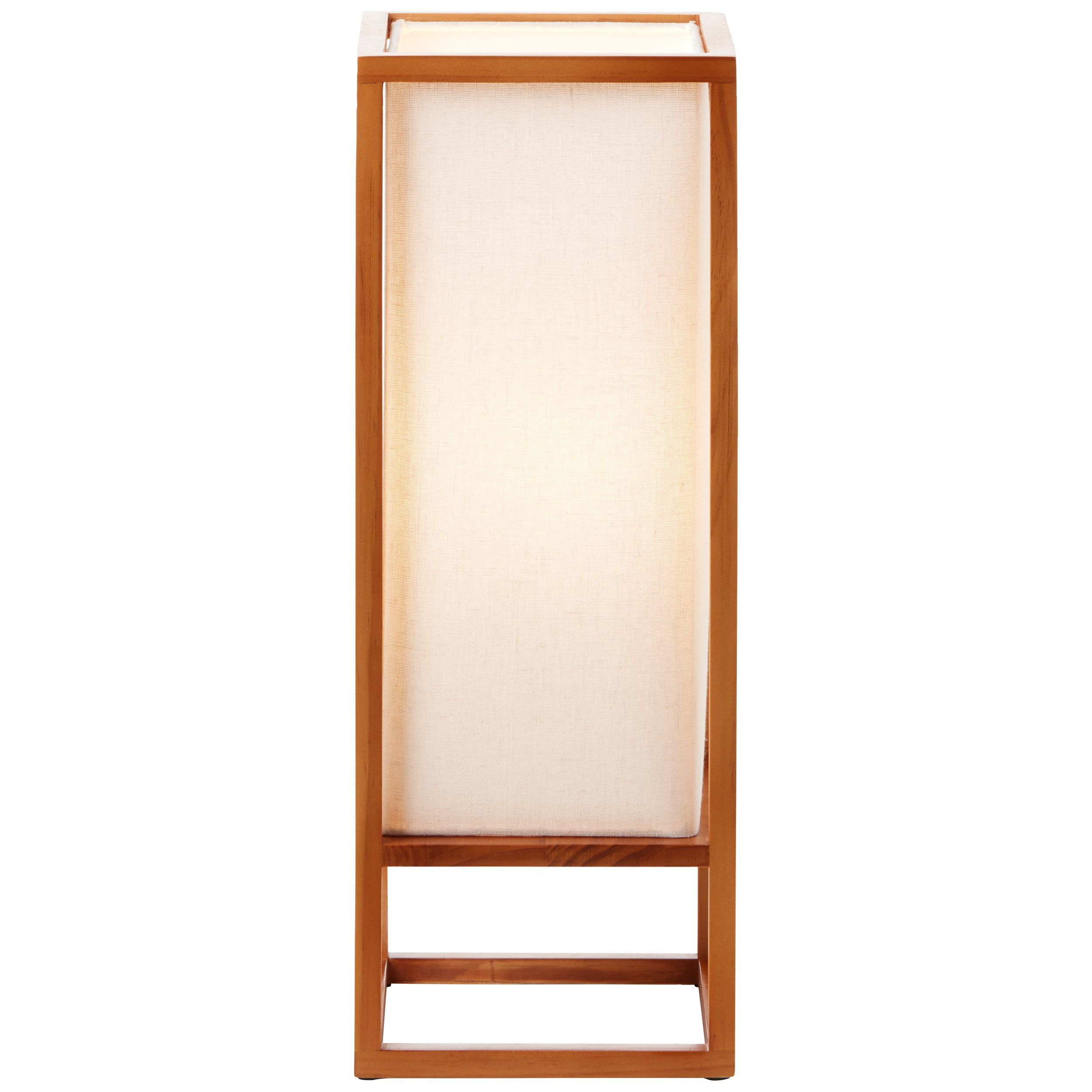 Lightbox Tischleuchte, ohne Leuchtmittel, Holz/Stoff, cm Tischlampe, E27, W, naturfarben/weiß Höhe, 53 40