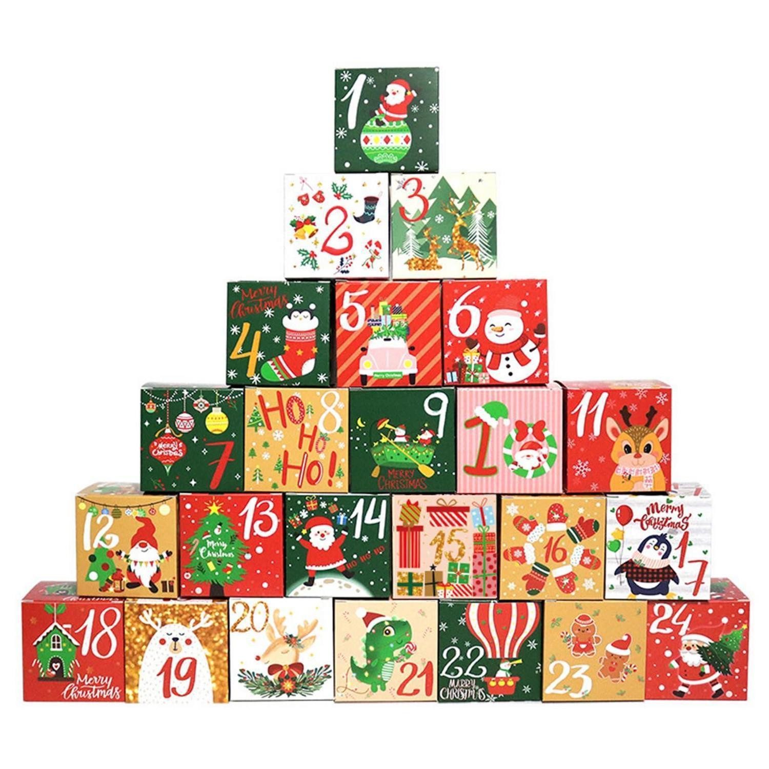 LuxusKollektion befüllbarer Adventskalender Adventskalender Boxen 24er Set Weihnachten