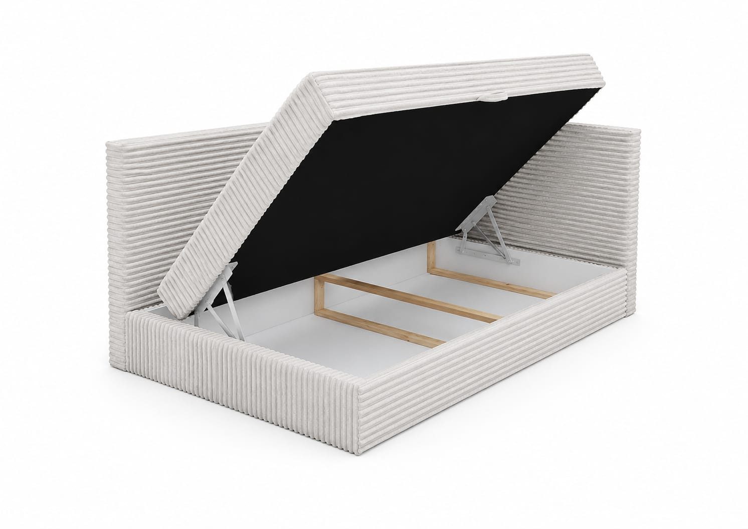 B&B Home Boxspringbett Boxspringbett Tiliano rechts oder links 90 cm 120 cm (H3 Matratze Bonnellfederung, Kopfteil, Seitenteil und Bettkasten)