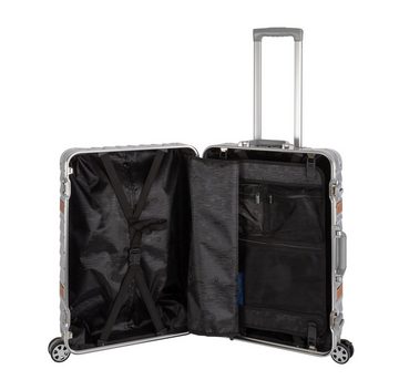 Travelhouse Hartschalen-Trolley Paris M-65 cm, 4 Rollen, Aluminium Hartschale TSA Zahlenschloss Aluminium-Rahmen