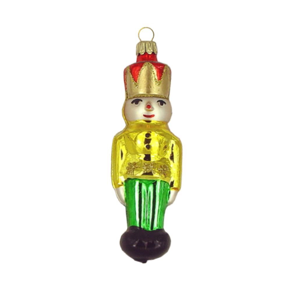 Haberland Glasschmuck Lauscha Christbaumschmuck Kleiner Nussknacker rot, gold 12 cm Lauschaer Glas