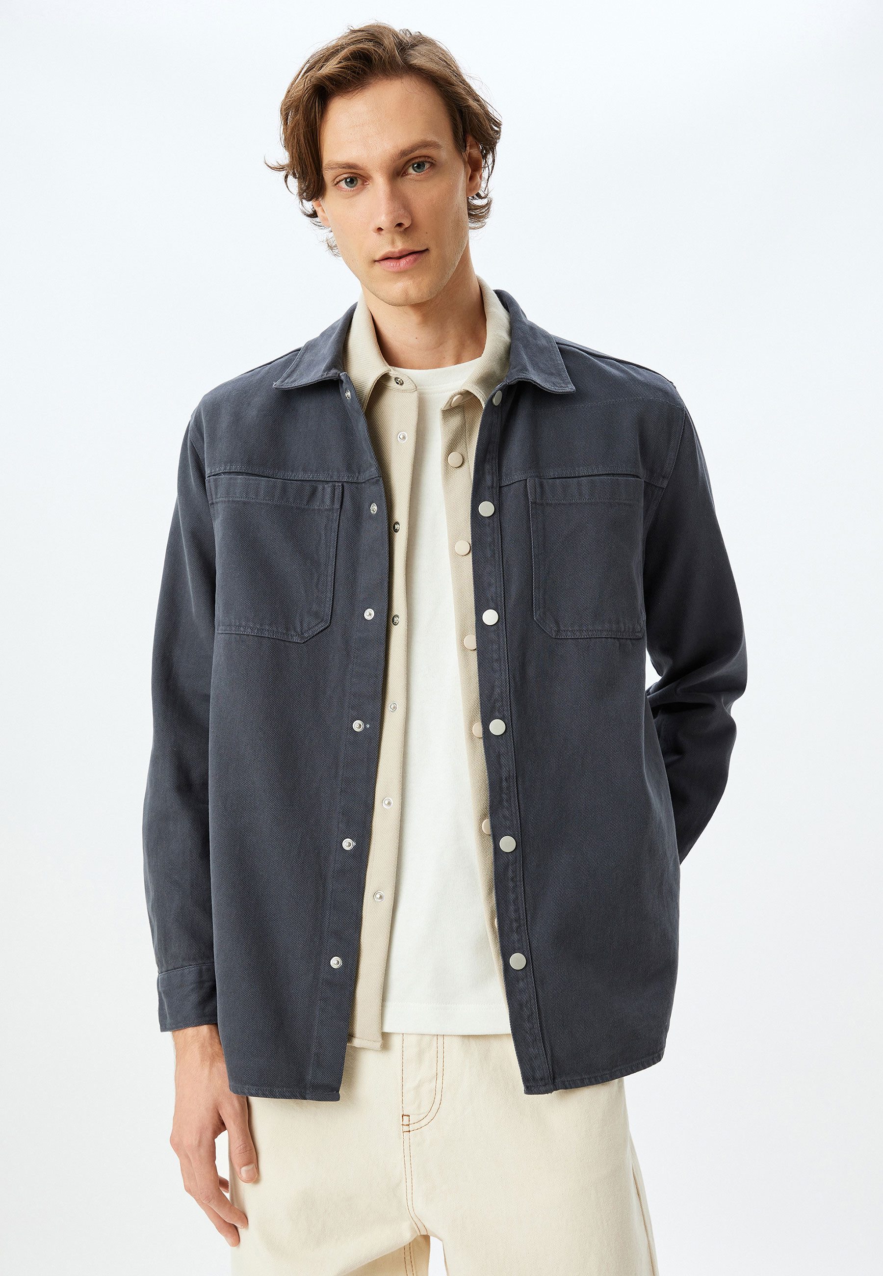 Koton Langarmshirt Hemdkragen Langärmelig Langarmshirt
