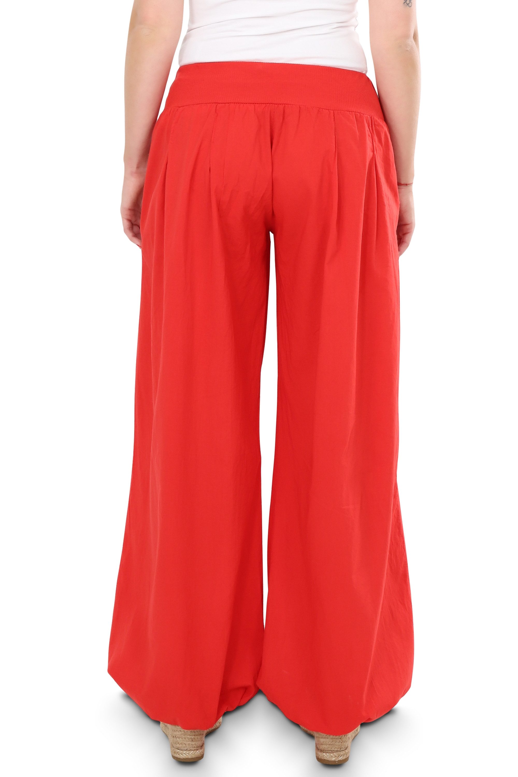 malito more than fashion Haremshose malito Damen Pumphose mit Zierknöpfen 23245P Sommer Aladinhose Freizeithose locker & lässig Einheitsgröße