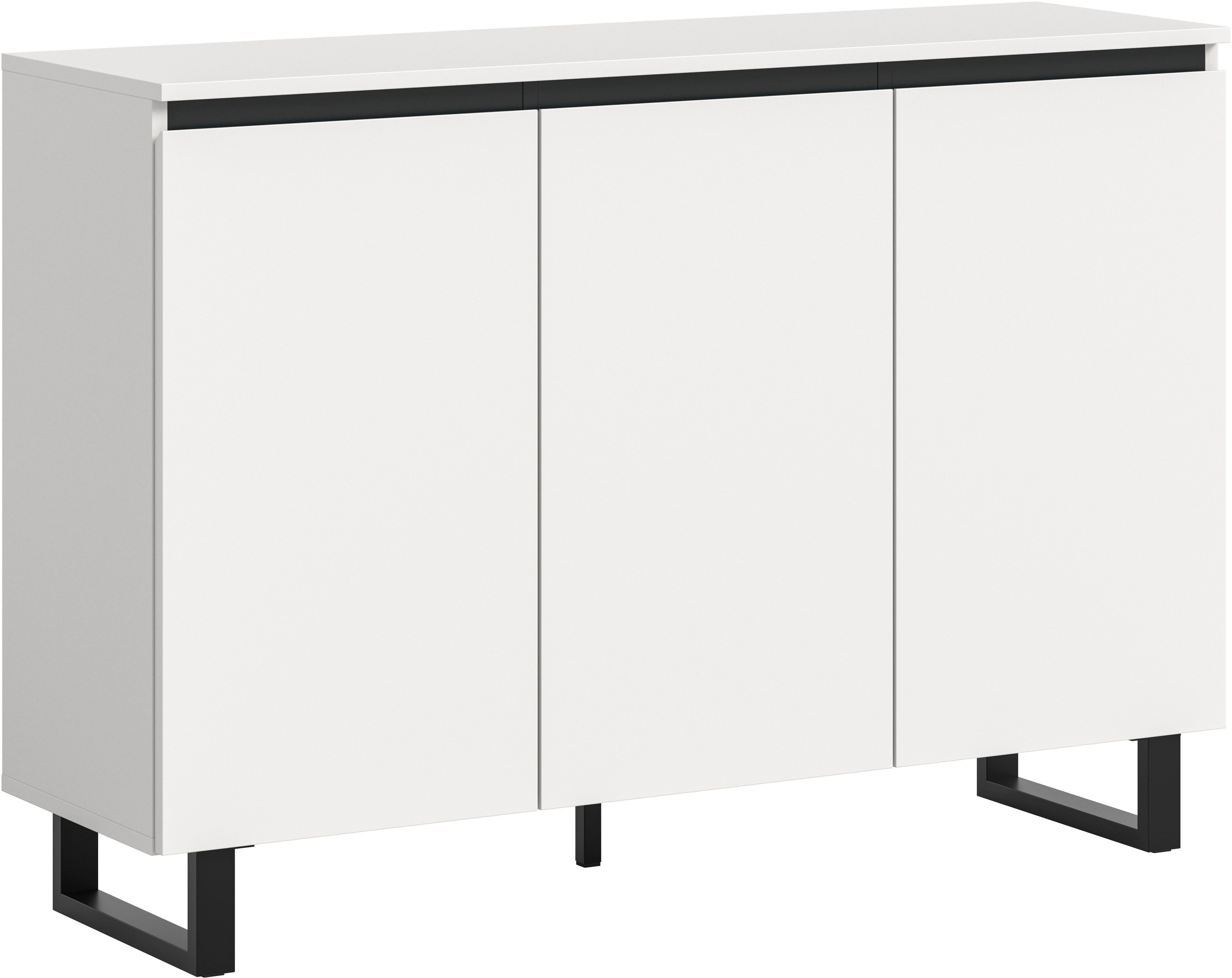 INOSIGN Sideboard TOMA, Breite: 120 cm, mit Metall-Kufen-Fuß, 3 Türen, 3 Ei günstig online kaufen