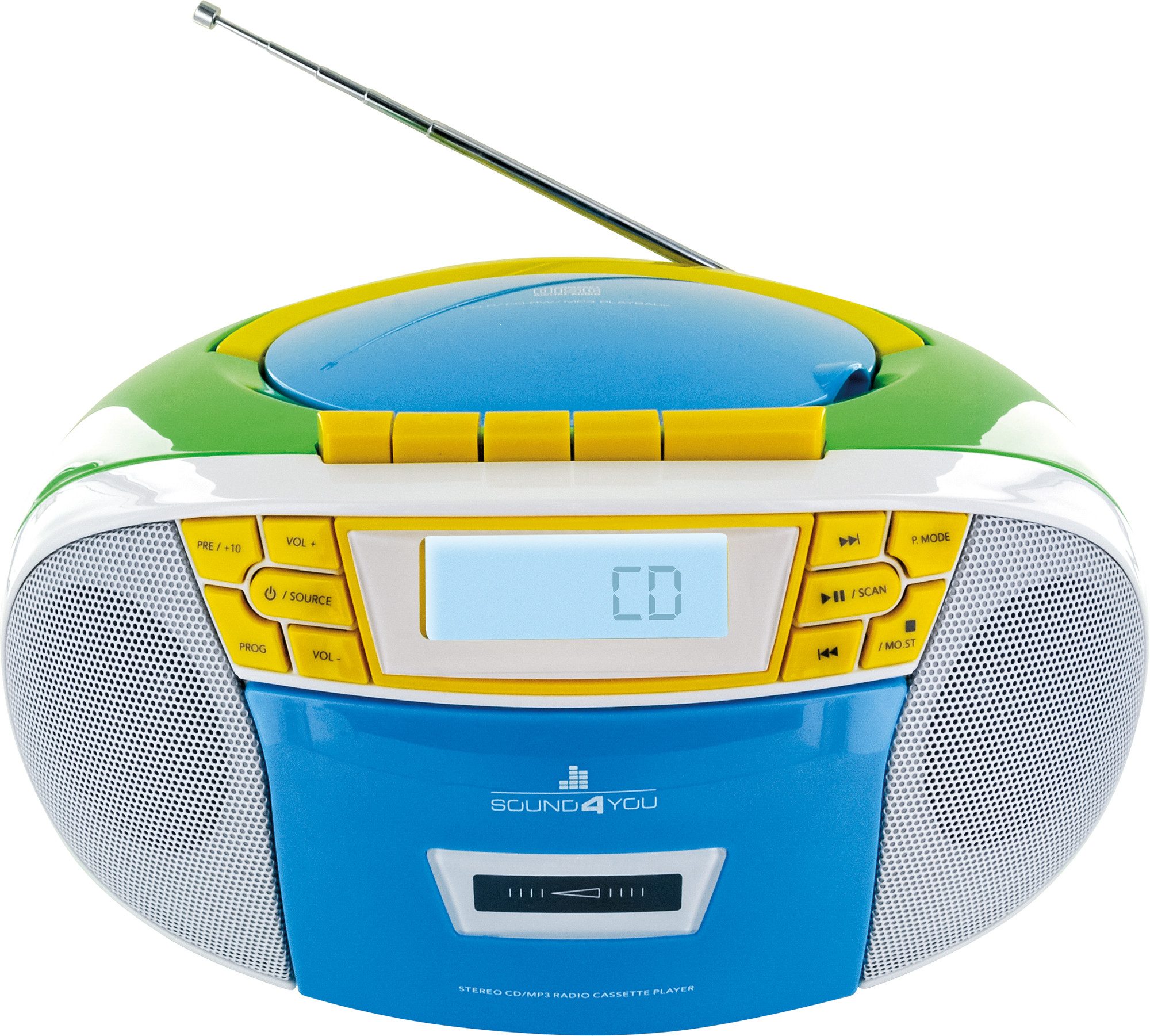 Schwaiger 661644 Boombox (FM, 2.4 W, CD-Player, Kassettendeck)
