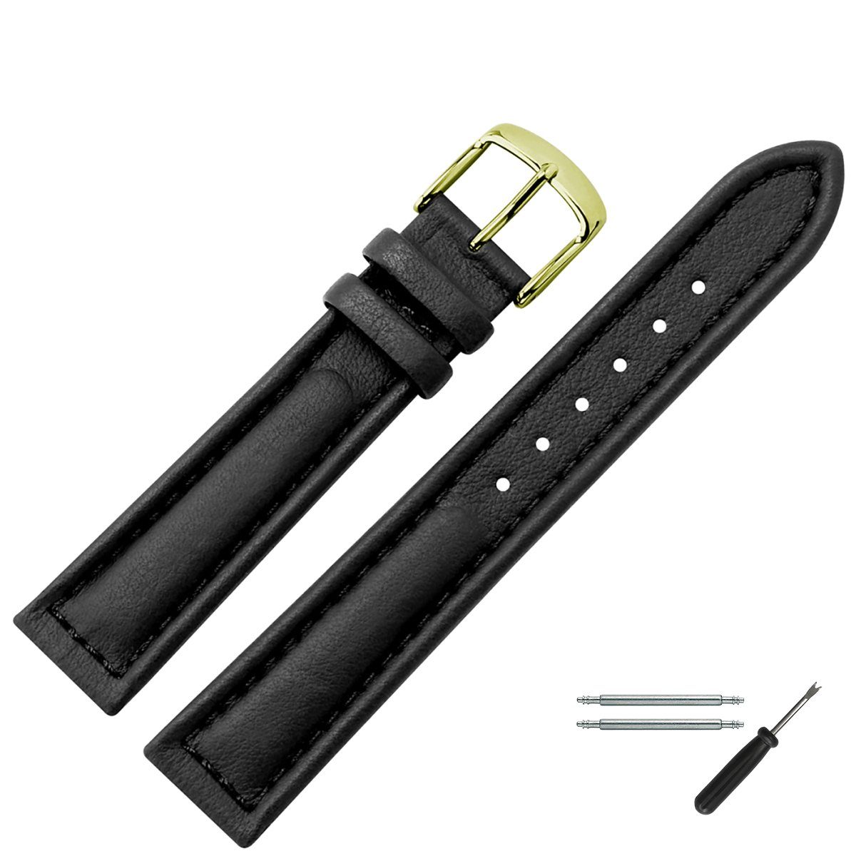 MARBURGER Uhrenarmband 18mm Leder Rind Narbung
