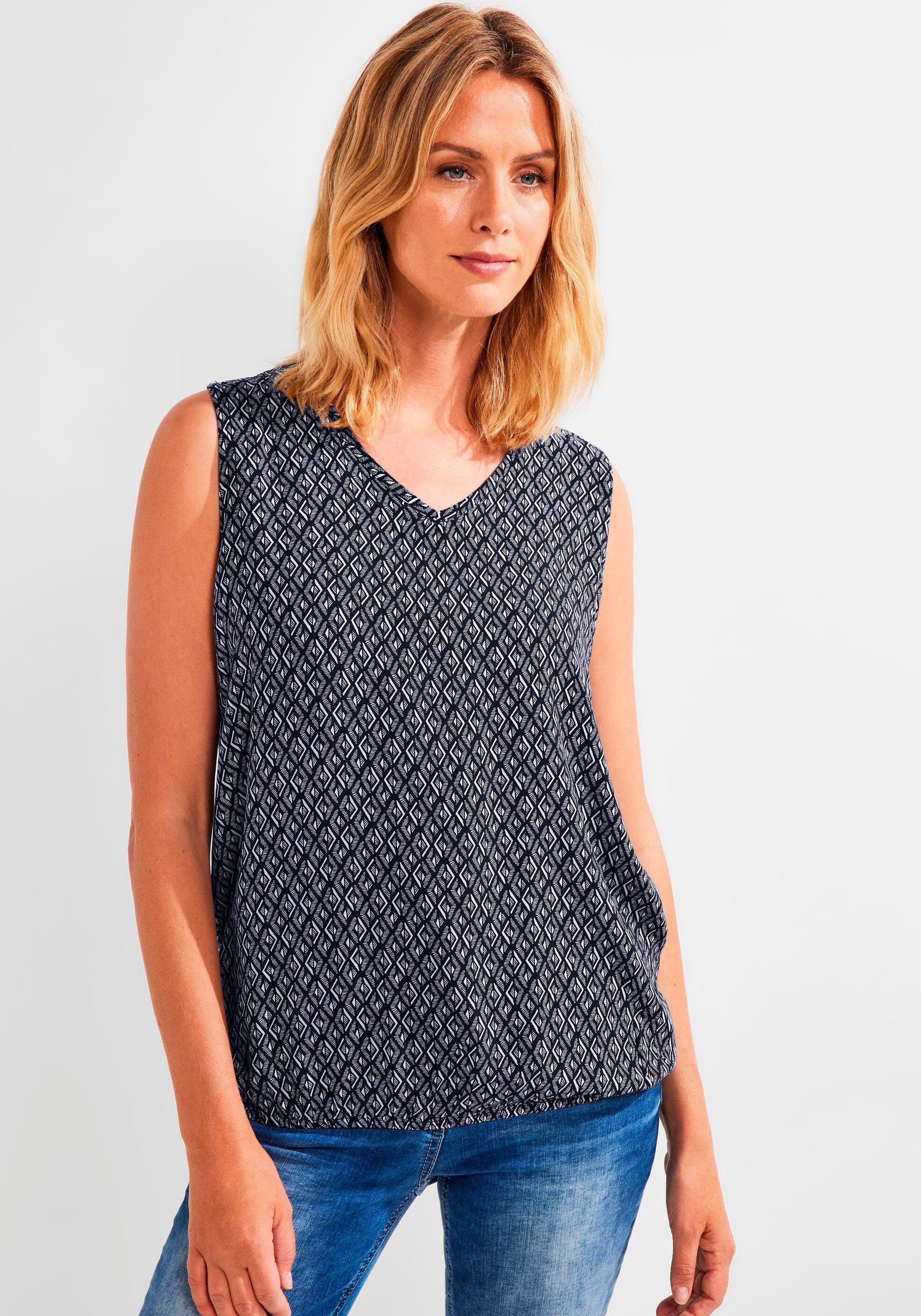 Minimalprint mit Shirtbluse dunkelblau Cecil