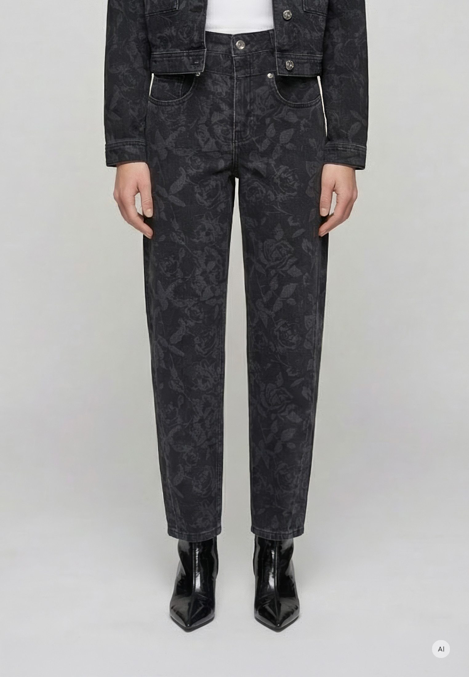 MARC AUREL Weite Jeans mit Laserprint