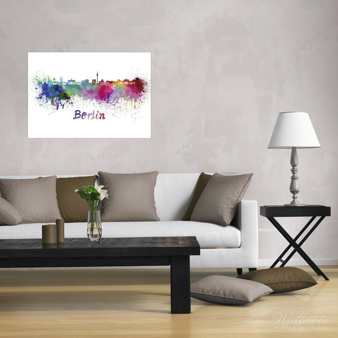 Wallario Poster, Städte als Aquarell - günstig online kaufen