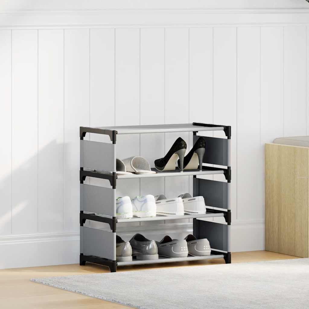vidaXL Schuhregal Schuhregal 4 Ebenen Grau günstig online kaufen