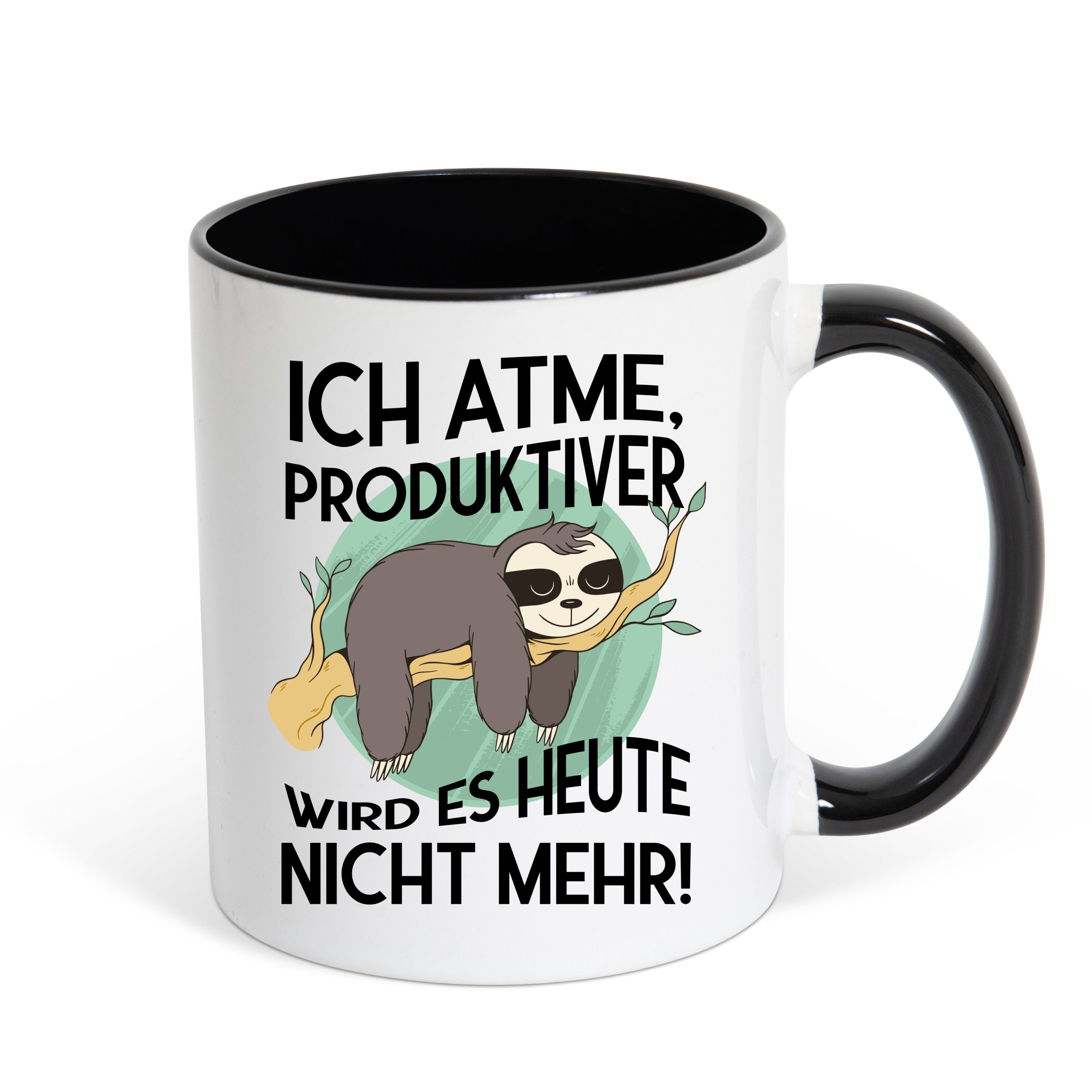 Youth Designz Tasse Ich atme, Produktiver wird es heute nicht mehr
