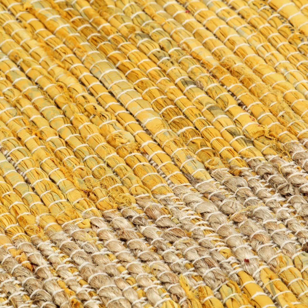 Teppich vidaXL, Rechteckig cm, Gelb Jute Teppich Handgefertigt 80x160