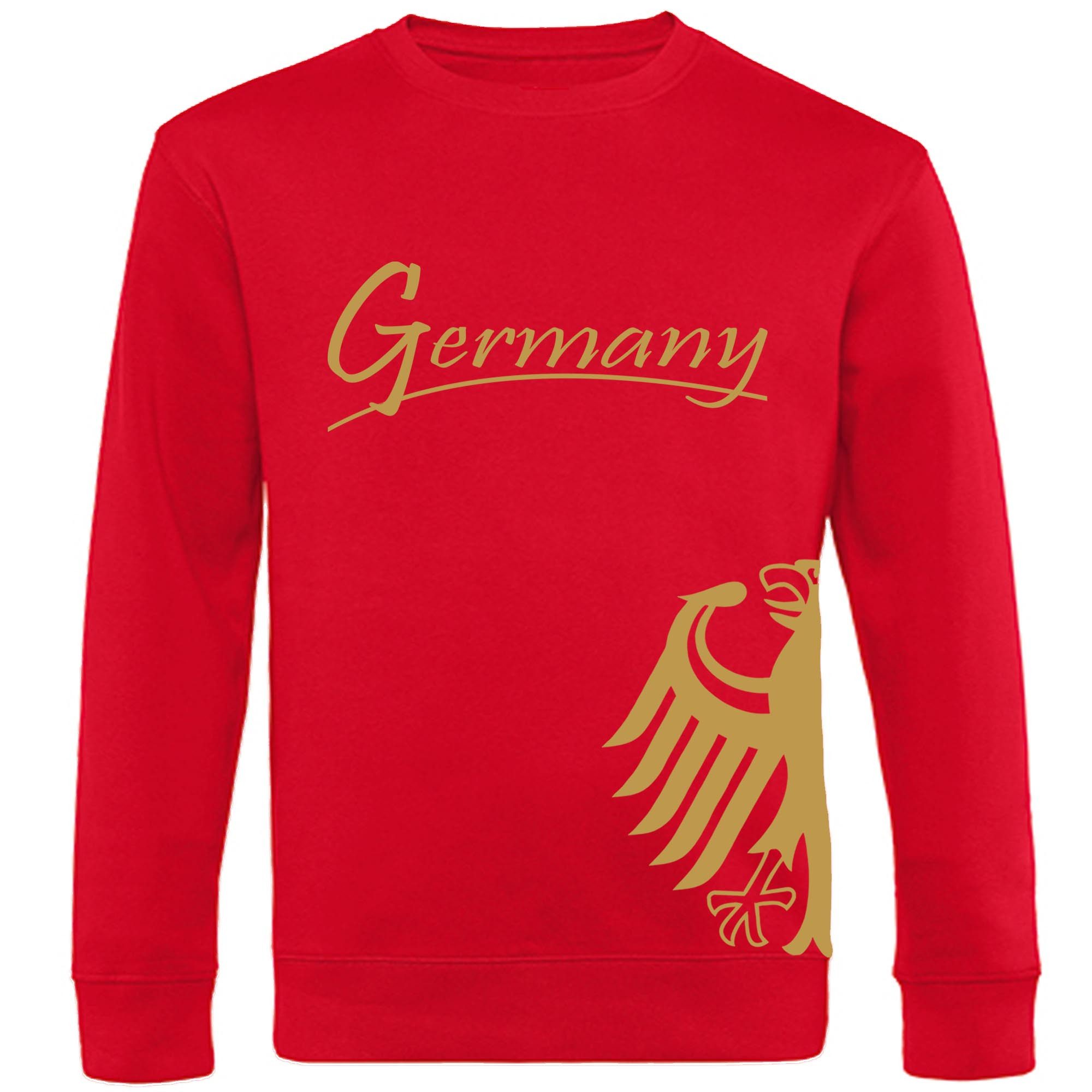 multifanshop Sweatshirt Germany - Adler seitlich Gold - Pullover