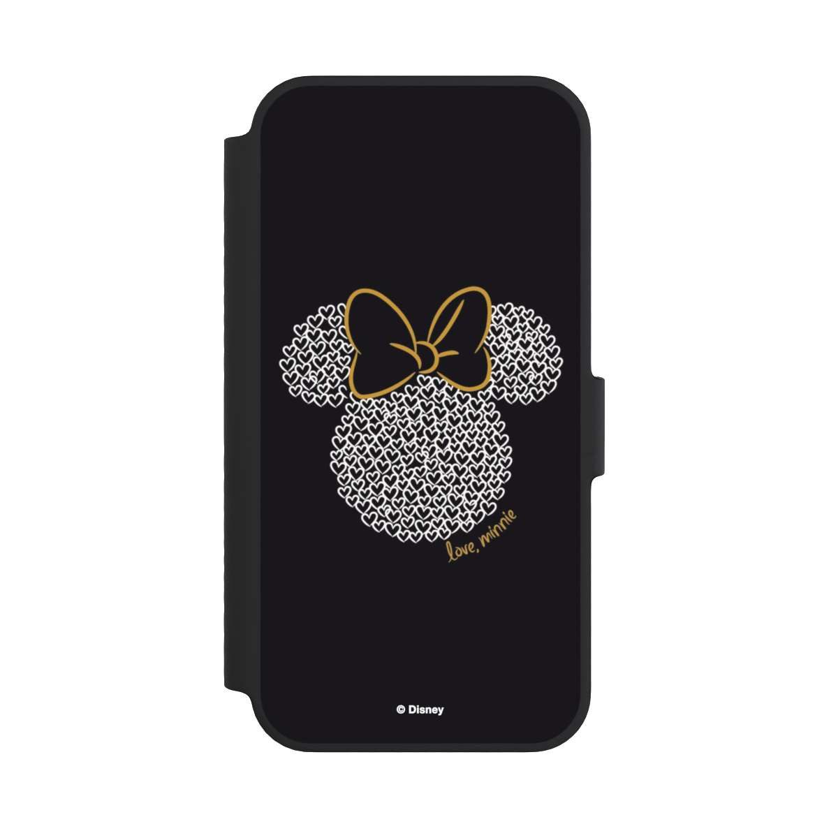 NIVOCASE Handyhülle Minnie Mouse Disney Muster Minnie Black and White, Apple iPhone 14 Klapphülle Handyhülle aus Kunst Leder NIVOflip schwarz