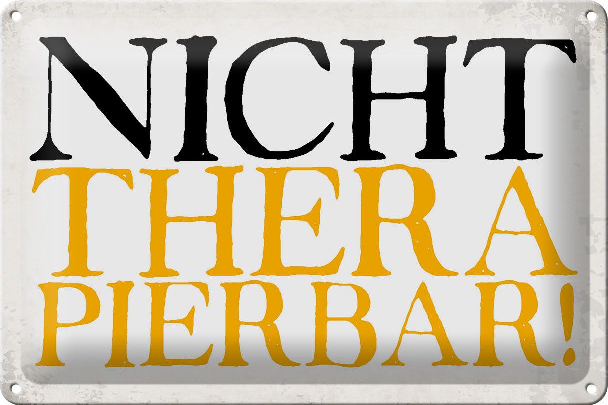 Metallschild Spruch 30x20cm nicht therapierbar Retro