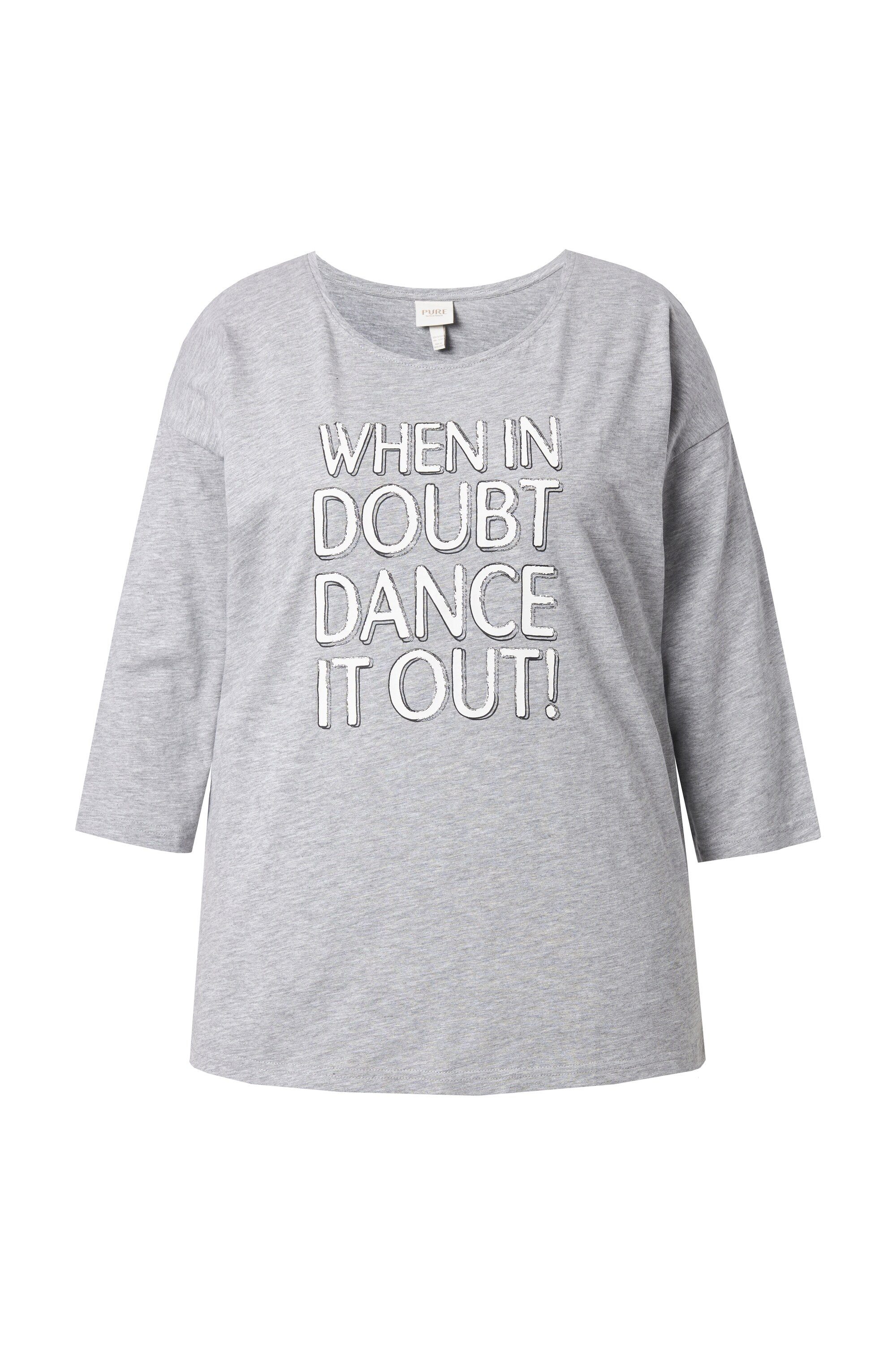 Ulla Popken T-Shirt Shirt Oversized Rundhals 3/4-Arm Biobaumwolle