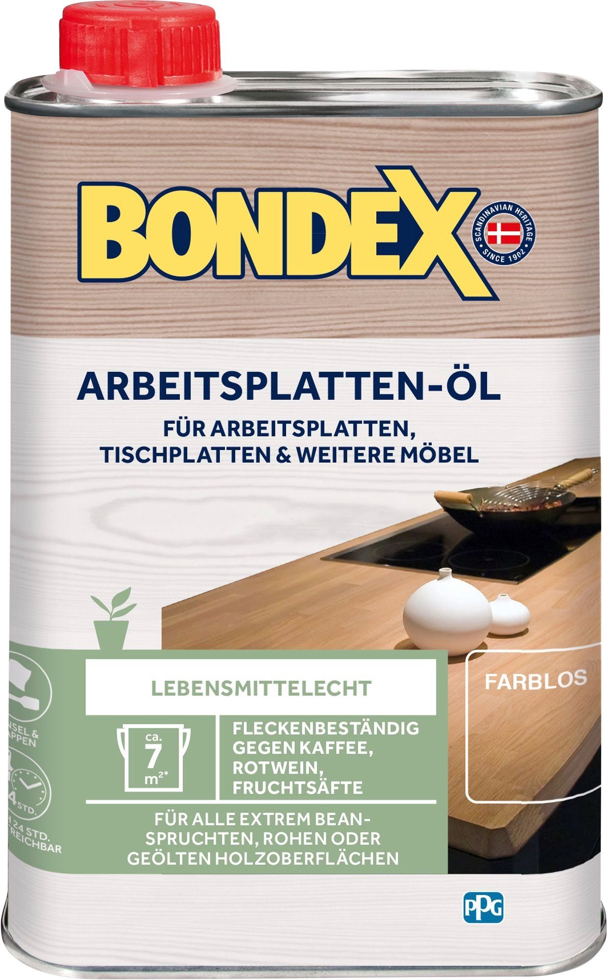 Liter Bondex Holzöl Inhalt Farblos, ARBEITSPLATTEN-ÖL, 0,5