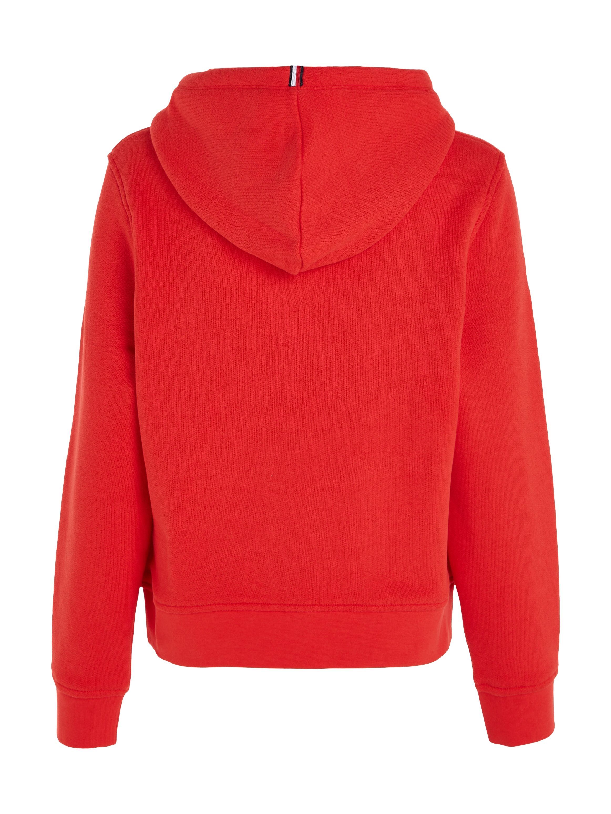 Tommy Hilfiger 1985 mit hellrot MINI Logo-Schriftzug CORP HOODIE Kapuzensweatshirt RLX LOGO auf Brust der