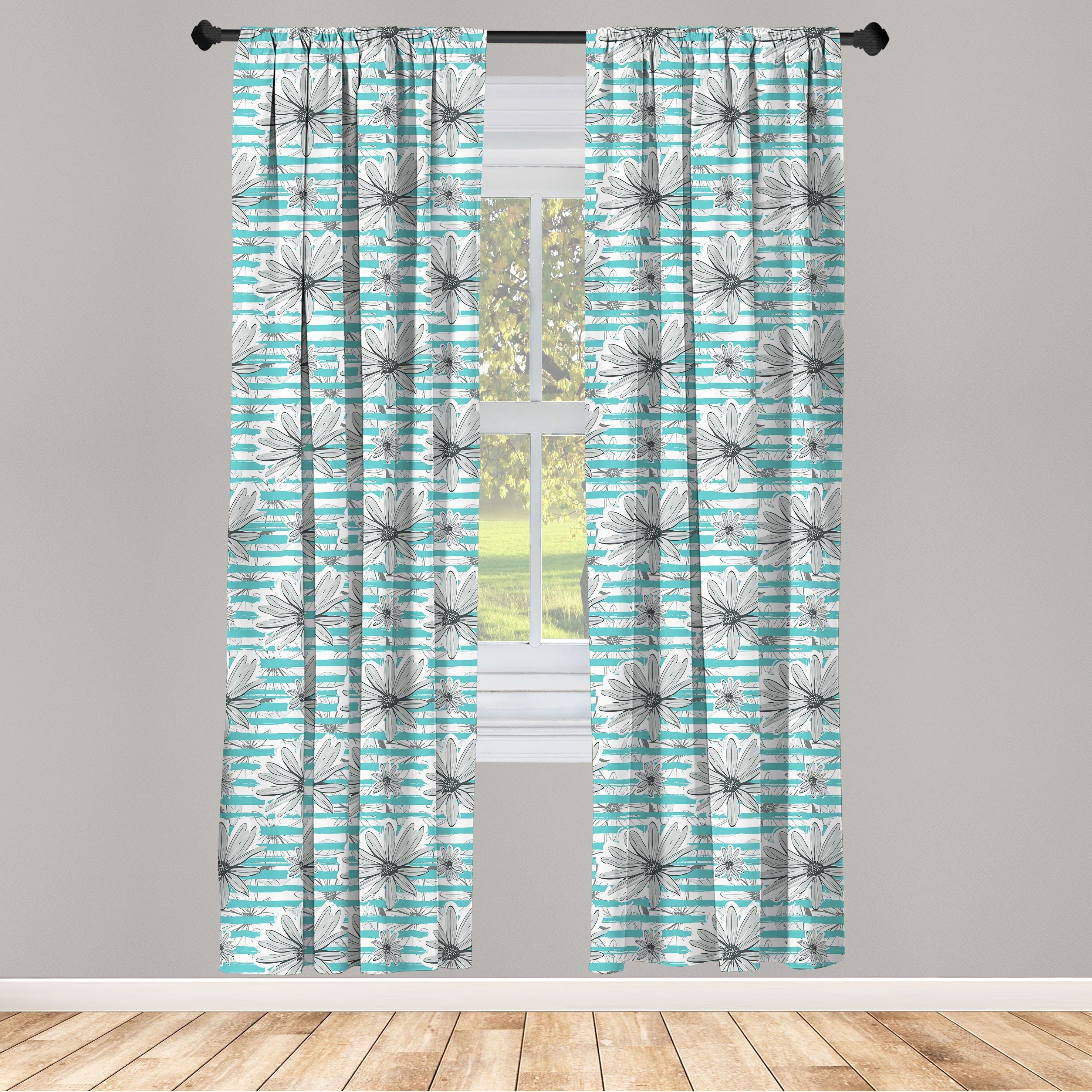 Gardine Vorhang für Wohnzimmer Schlafzimmer Dekor, Abakuhaus, Microfaser, Garten-Kunst Kamille Spring Flower