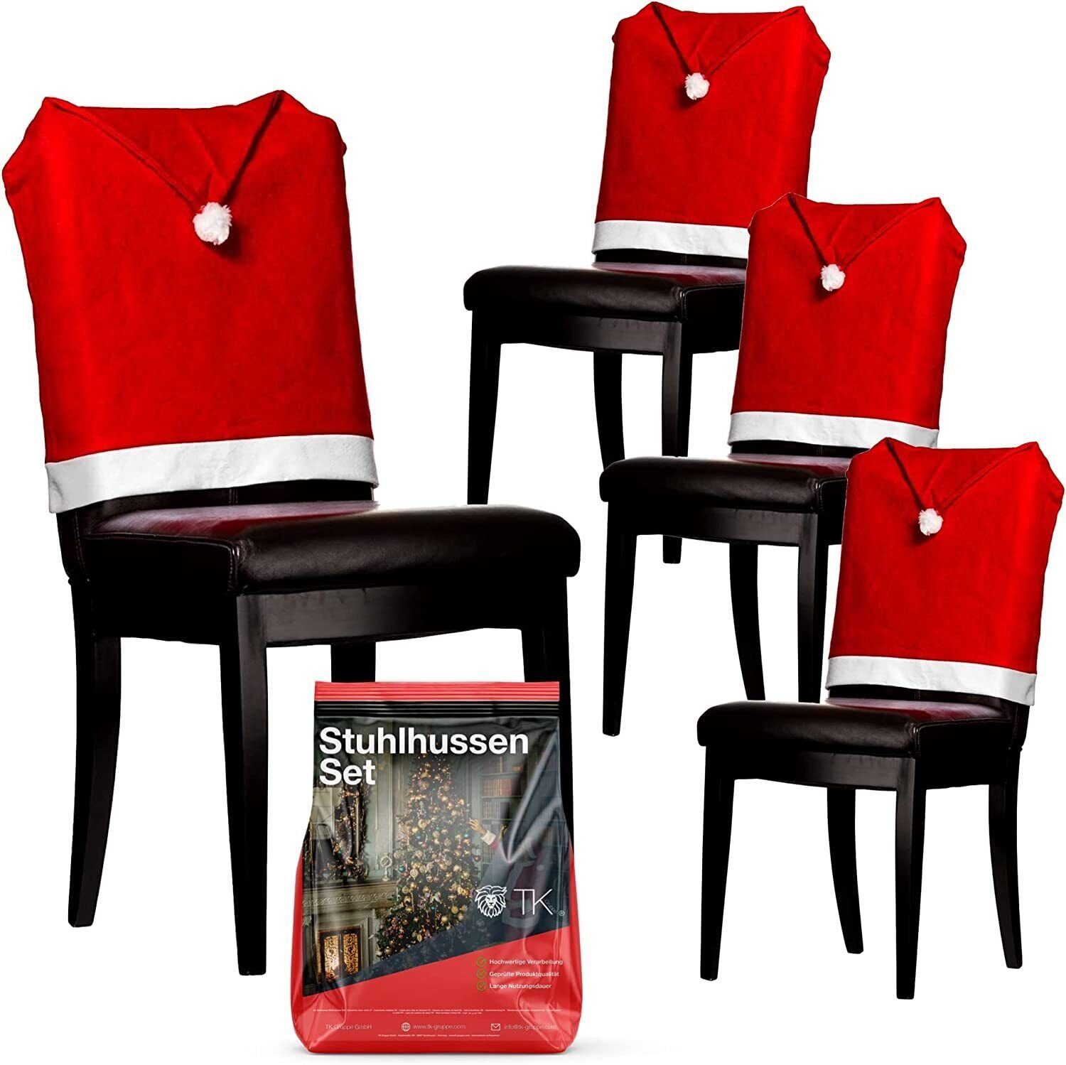 6x Stuhlhusse Stuhlhusse Gruppe Stuhlüberzug - Advent, Weihnachten TK Überzug