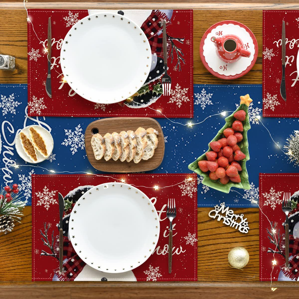 Coonoor Platzset Weihnachten Platzsets 4er Set, 30x45cm Urlaub Tischsets günstig online kaufen