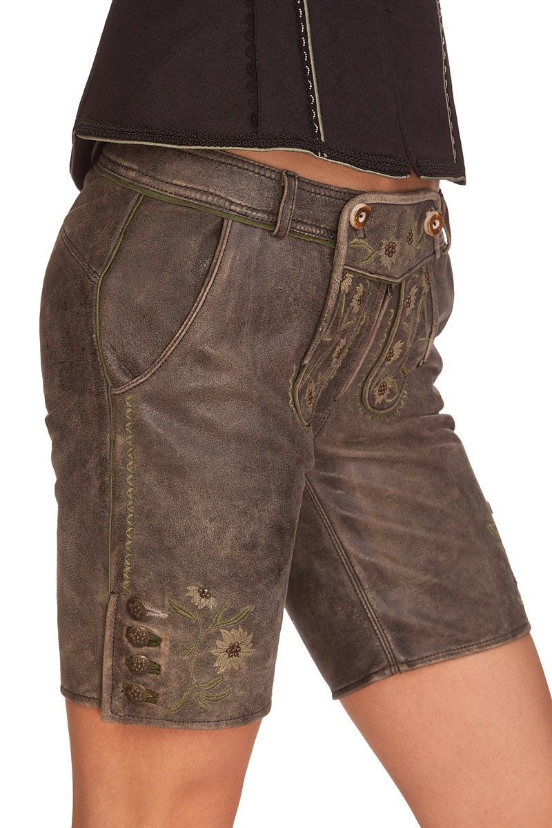 Spieth & Wensky Lederhose Trachtenlederhose Damen - GALAXIE - anthrazit