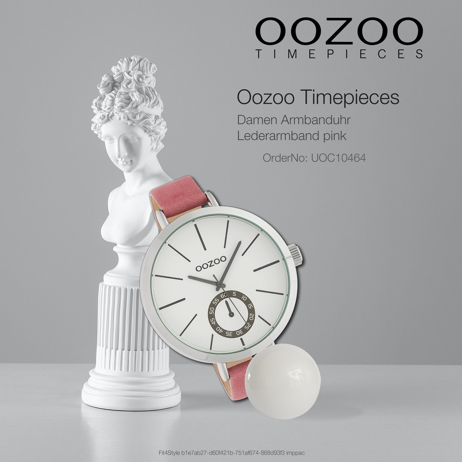 OOZOO Quarzuhr Oozoo Damen Armbanduhr Timepieces Analog, (Analoguhr), Damenuhr rund, extra groß (ca. 48mm), Lederarmband rose, Fashion
