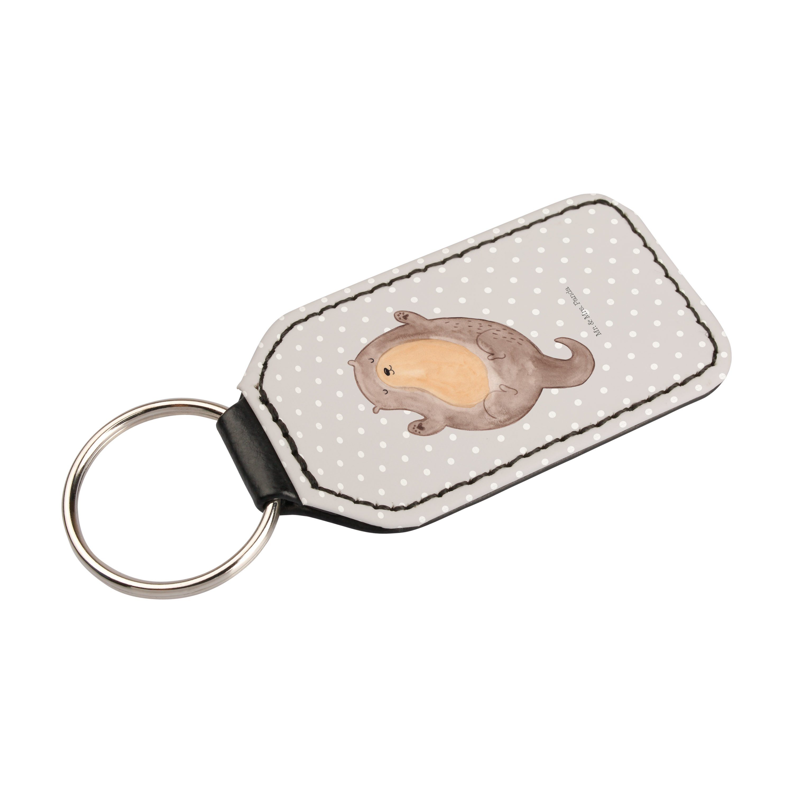 Mr. & Panda - Otter (1-tlg) Geschenk, See Schlüsselanhänger g Grau Otter, Pastell - Umarmen Otter Seeotter Mrs
