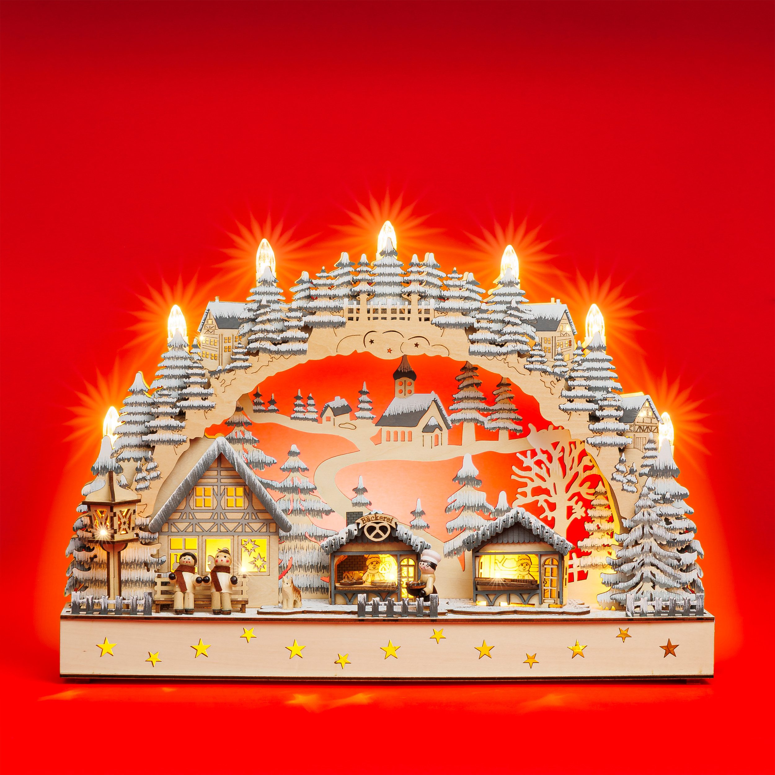 SIKORA Schwibbogen LB100 beleuchteter LED Lichterbogen Deko aus Holz Winter günstig online kaufen