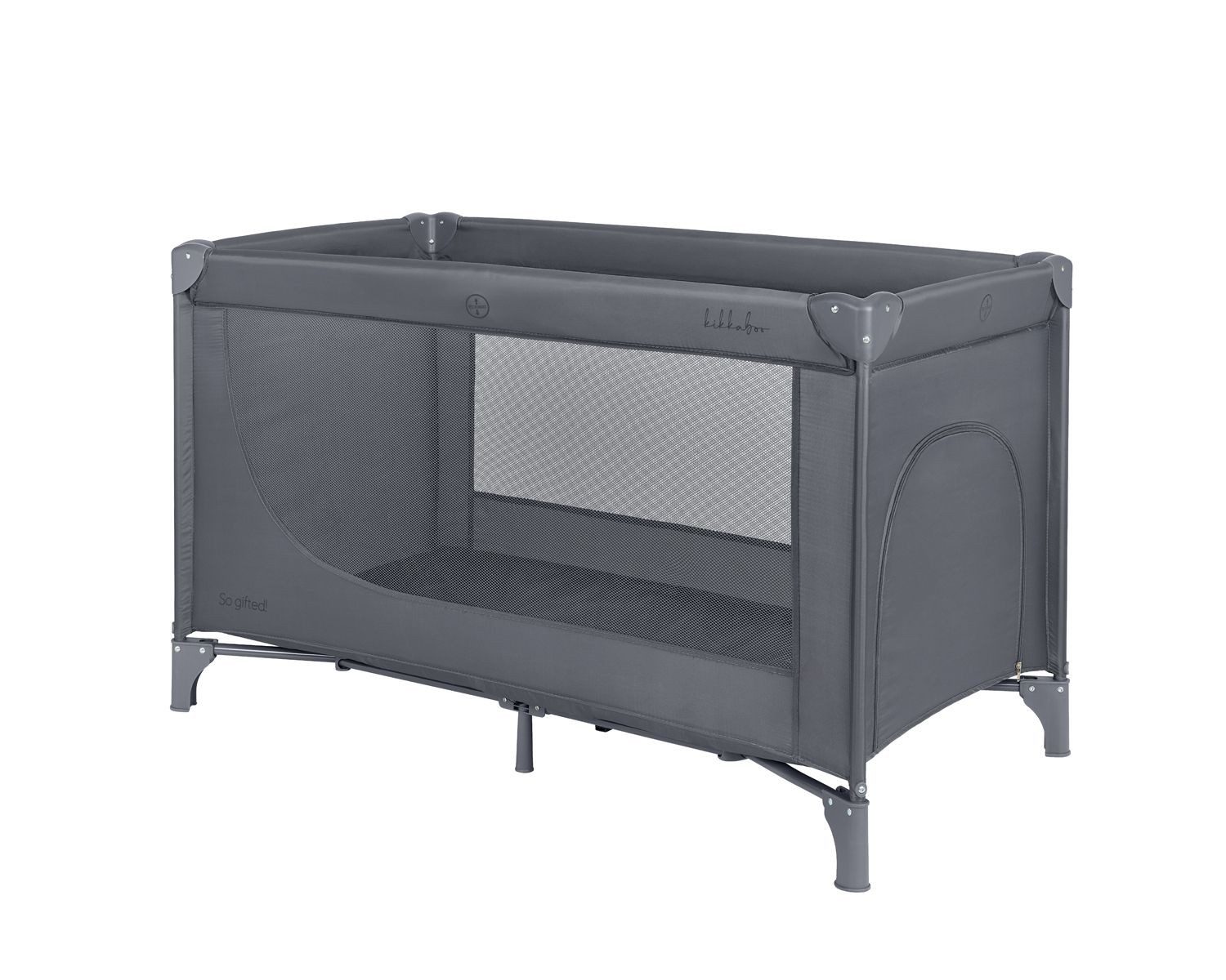 Kikkaboo Baby-Reisebett Reisebett so gifted eine Ebene, weiche Matratzenauflage, Seiteneingang