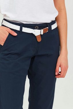 OXMO Chinohose OXChakira lange Hose mit Gürtel in geflochtener Optik